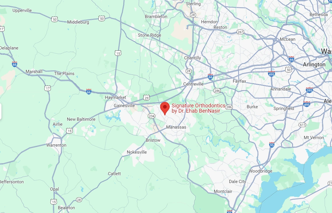 Map showing the Manassas office