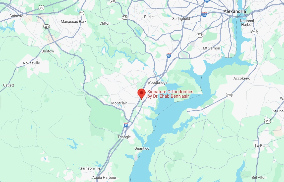 Map showing the Woodbridge office